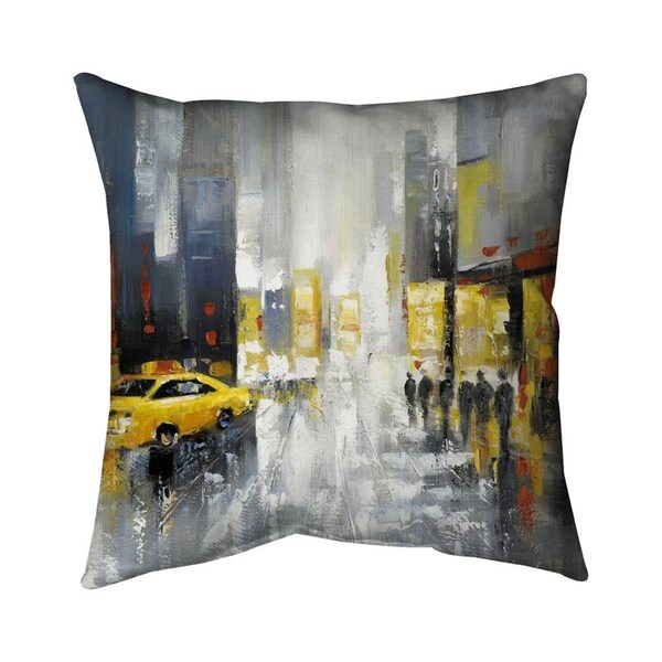 Fondo 20 x 20 in. Rainy Busy Street-Double Sided Print Indoor Pillow - FO2797892