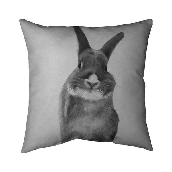 Fondo 20 x 20 in. Funny Grey Rabbit-Double Sided Print Indoor Pillow - FO2774153