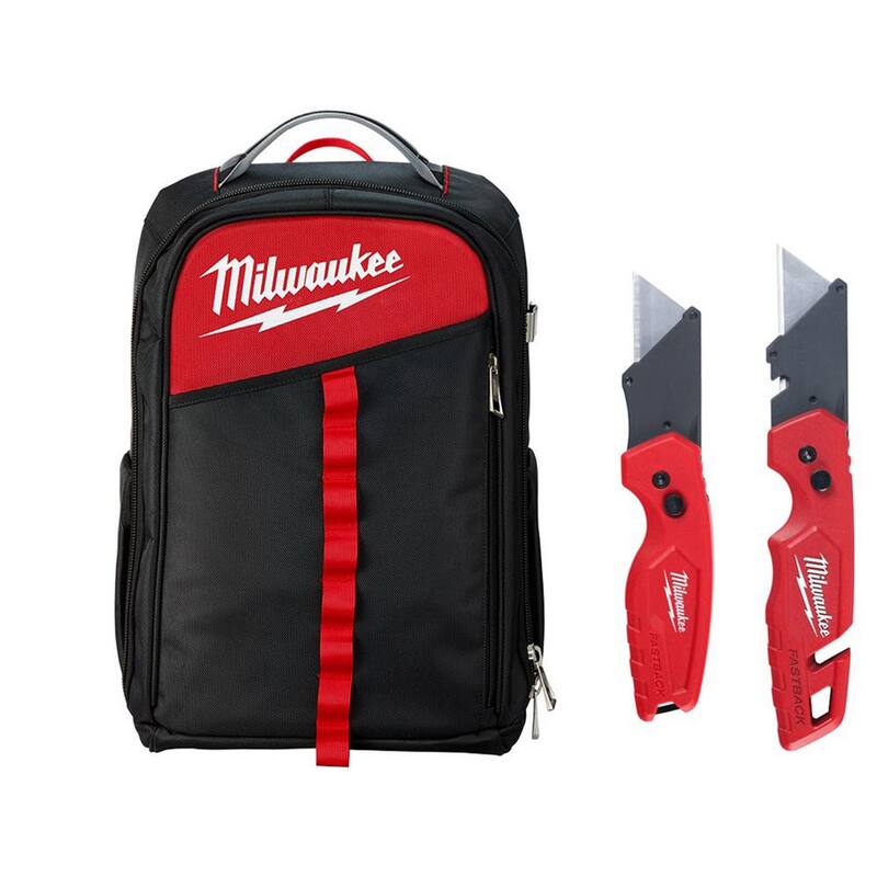 Milwaukee Low Profile Backpack with Fastback Knives (2-Pack) - 48-22-8202-48-22-1503