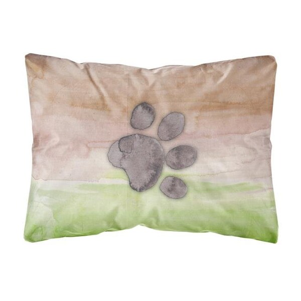 Carolines Treasures Carolines Treasures BB7359PW1216 Dog Paw Watercolor Canvas Fabric Decorative Pillow - BB7359PW1216