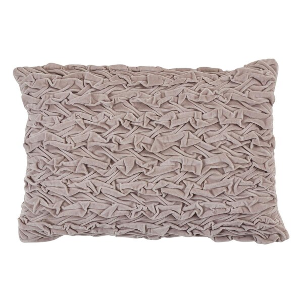 Rlm Distribution 16 x 24 in. Smocked Velvet Throw Pillow with Down Filling Gray - HO3204752