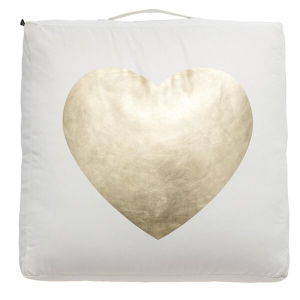 Safavieh Heart of Gold Floor Pillow, Beige & Gold - FLP1017A