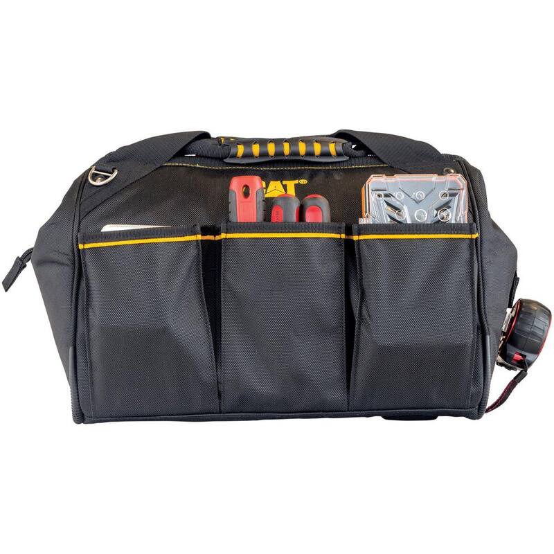 CAT 16 in. 18-Pocket Pro Wide Mouth Tool Bag in Black - 980192N