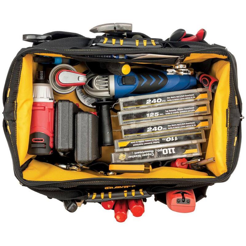 CAT 16 in. 18-Pocket Pro Wide Mouth Tool Bag in Black - 980192N