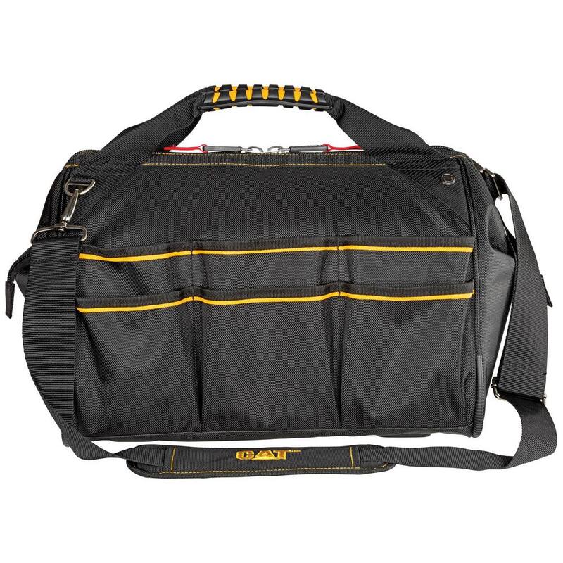 CAT 16 in. 18-Pocket Pro Wide Mouth Tool Bag in Black - 980192N