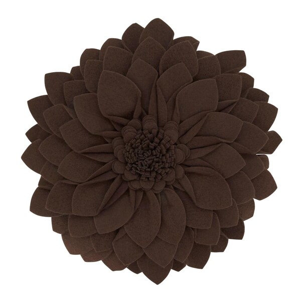 Rlm Distribution 13 x 3 x 13 in. Flower Shaped Felt Throw Pillow Chocolate - HO3189195