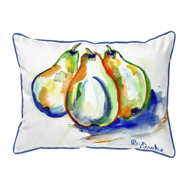 Betsy Drake 11 x 14 in. Three Pears Small Pillow - SN819