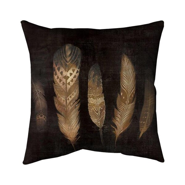 Begin Home Decor 26 x 26 in. Brown Featers-Double Sided Print Indoor Pillow - 5541-2626-AN236