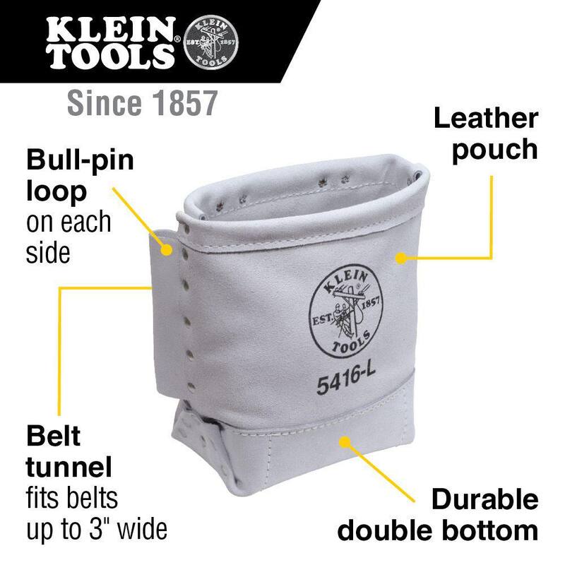 Klein Tools 9 in. Leather Bull-Pin and Bolt Bag - 5416L