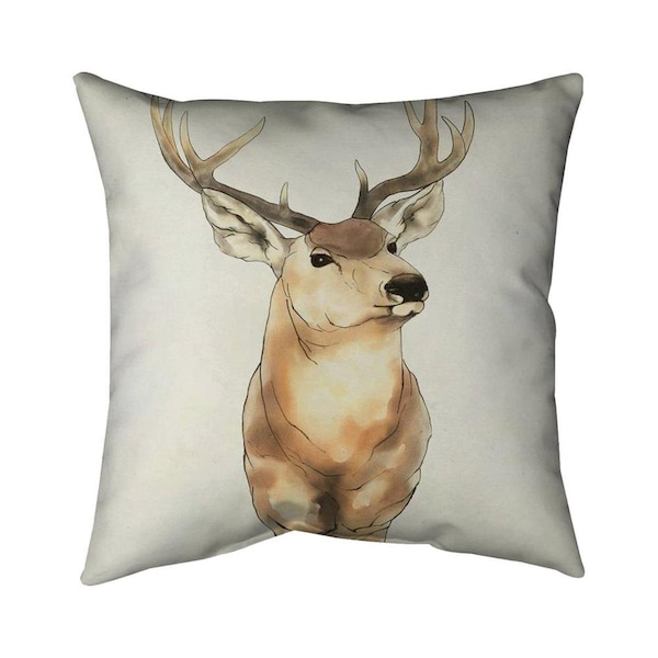 Begin Home Decor 20 x 20 in. Deer Portrait-Double Sided Print Indoor Pillow - 5541-2020-AN344