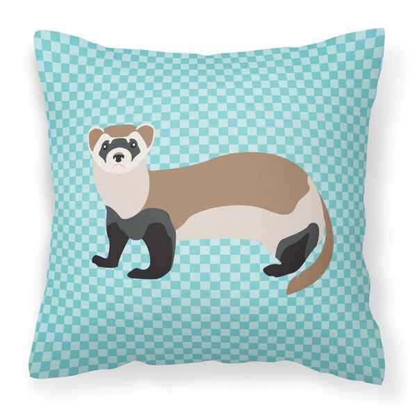 Jensendistributionservices Ferret Blue Check Fabric Decorative Pillow, 18 x 18 in. - MI2550844