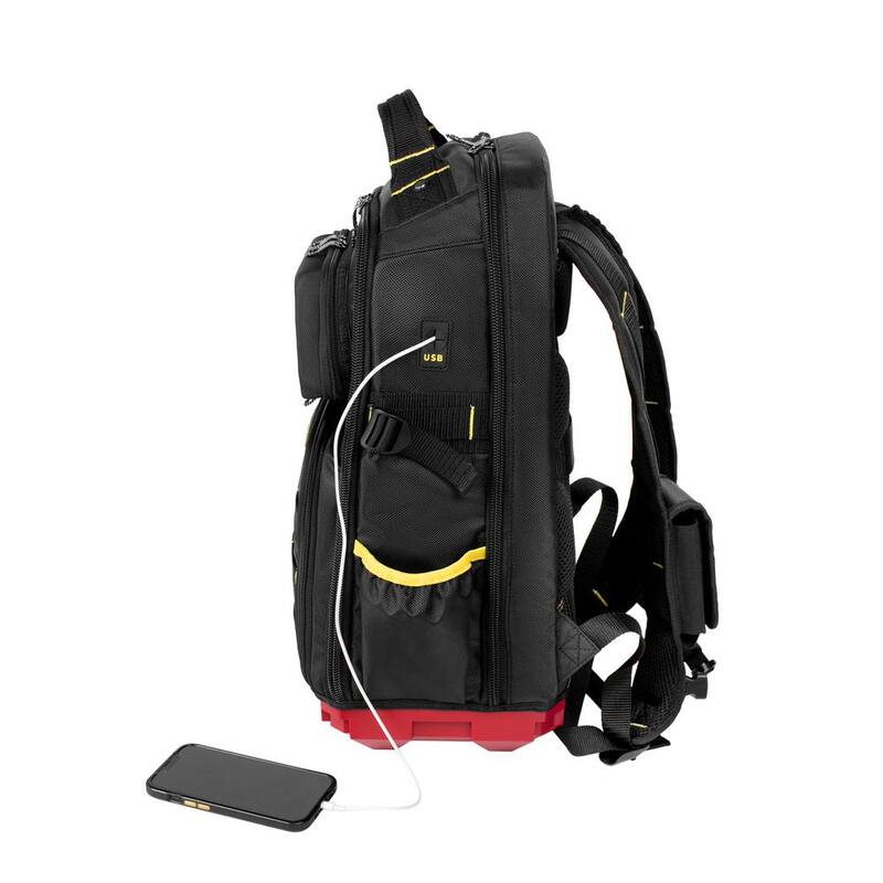 MagnoGrip RED Base Series 13.5 in. 41-Pocket Contractor's Backpack, 7 Loops, Hardshell-Pocket and Adjustable Shoulder Straps - 526-347