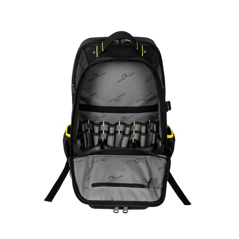 MagnoGrip RED Base Series 13.5 in. 41-Pocket Contractor's Backpack, 7 Loops, Hardshell-Pocket and Adjustable Shoulder Straps - 526-347
