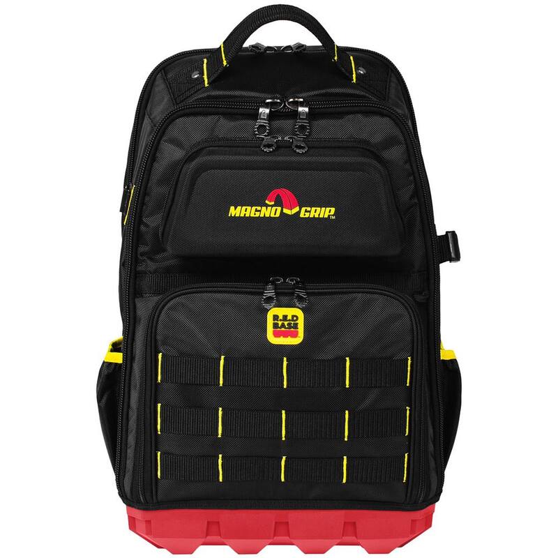 MagnoGrip RED Base Series 13.5 in. 41-Pocket Contractor's Backpack, 7 Loops, Hardshell-Pocket and Adjustable Shoulder Straps - 526-347