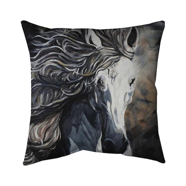 Begin Home Decor 26 x 26 in. Front Wild Horse-Double Sided Print Indoor Pillow - 5541-2626-AN321