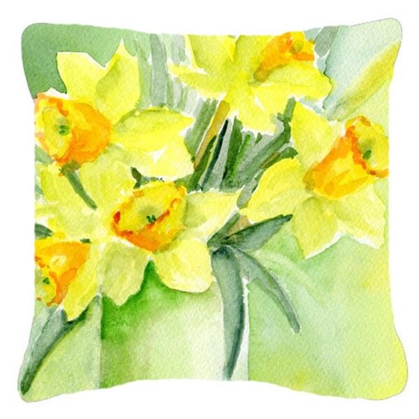 Carolines Treasures Carolines Treasures BMBO970APW1414 Daffodils by Maureen Bonfield Canvas Decorative Pillow - BMBO970APW1414
