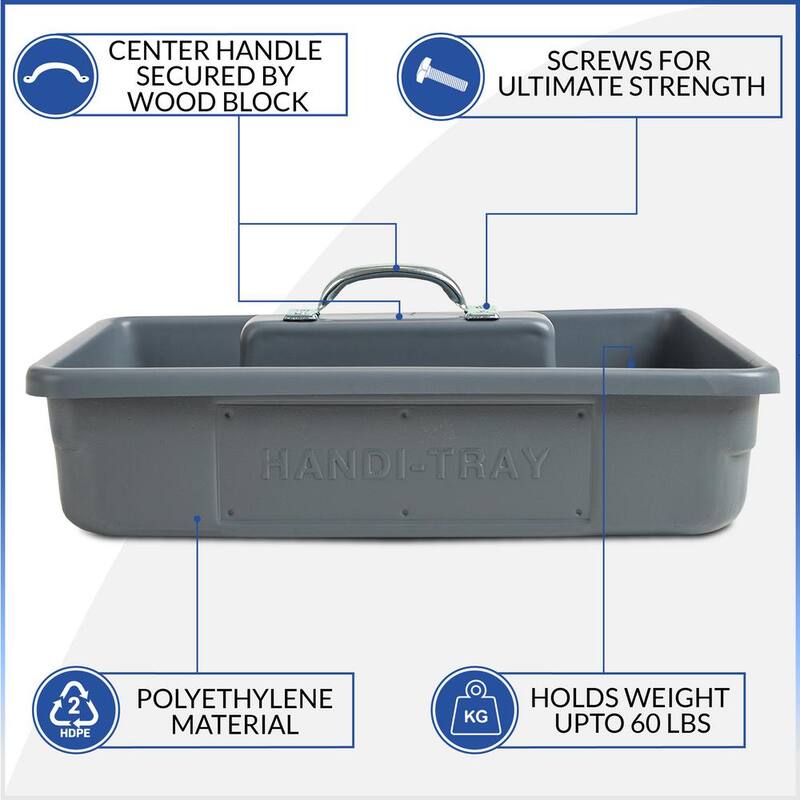 AMERICAN BUILT PRO Professional Grade 18 in. Gray Polyethylene Tote Tray - T1025P1