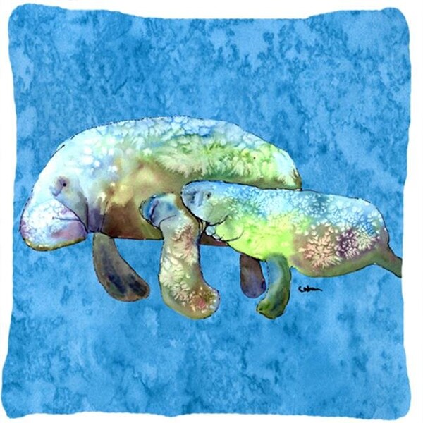 Carolines Treasures Carolines Treasures 8660PW1414 Manatee Indoor & Outdoor Fabric Decorative Pillow - 8660PW1414