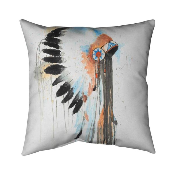 Begin Home Decor 26 x 26 in. Indian War Bonnet-Double Sided Print Indoor Pillow - 5541-2626-MI59