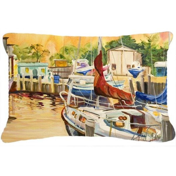 Carolines Treasures Carolines Treasures JMK1082PW1216 Sunset Bay Sailboat Canvas Fabric Decorative Pillow - JMK1082PW1216