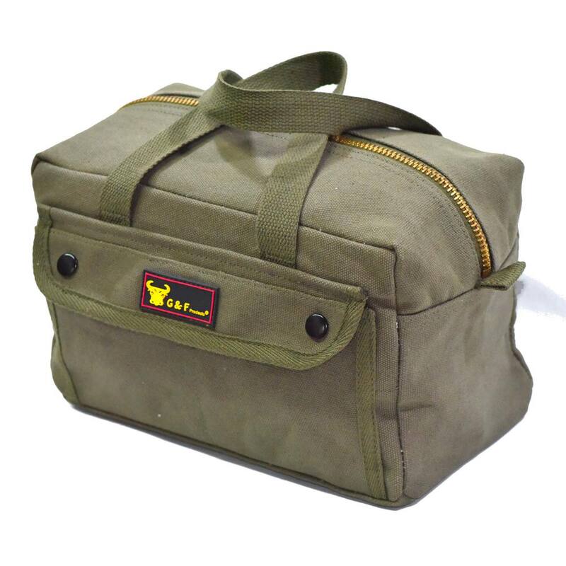 G & F Products 11 in. Government Issued Style Mechanics Heavy-Duty Tool Bag in Olive - 10095olive