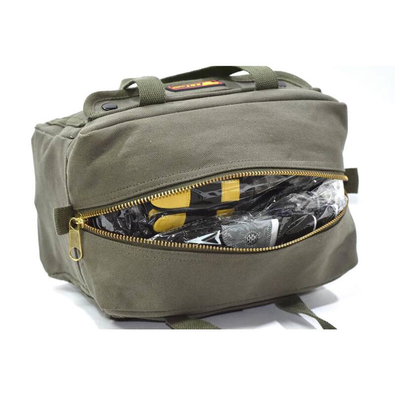 G & F Products 11 in. Government Issued Style Mechanics Heavy-Duty Tool Bag in Olive - 10095olive