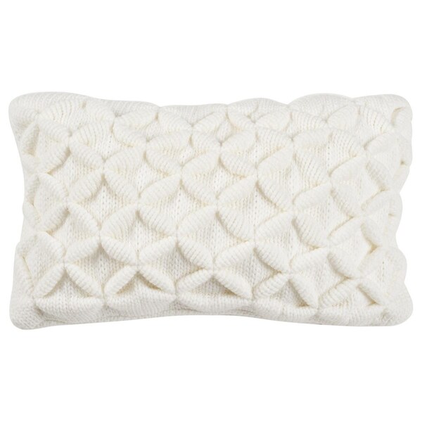 Safavieh 12 x 20 x 3 in. 3D-Diamond Pillow, Ivory - PLS189A-1220