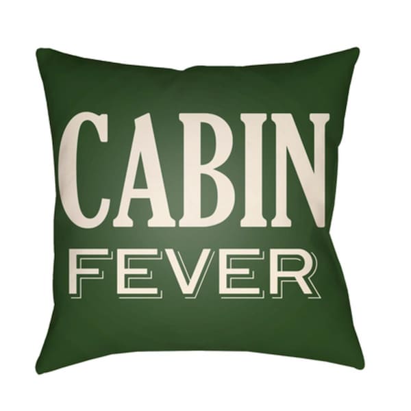 Artistic Weavers Lodge Cabin Cabin Fever Poly Filled Pillow - Dark Green & Beige - 16 x 16 in. - LGCB2035-1616
