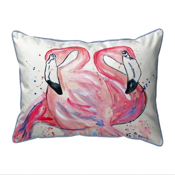 Betsy Drake Betsy Drake SN636 11 x 14 in. Betsys Flamingos Small Outdoor & Indoor Pillow - SN636