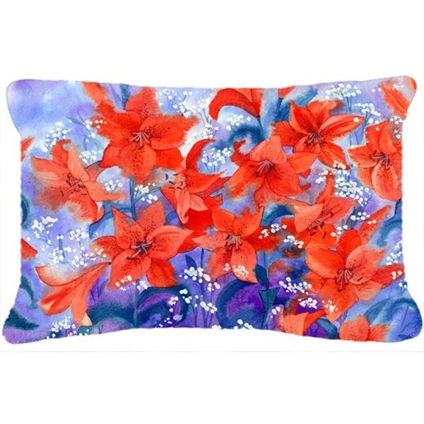 Carolines Treasures Carolines Treasures IBD0257PW1216 Lillies Fabric Decorative Pillow - IBD0257PW1216