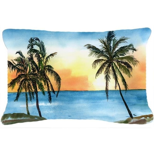 Carolines Treasures Carolines Treasures 8551PW1216 Palm Tree Indoor & Outdoor Fabric Decorative Pillow - 8551PW1216