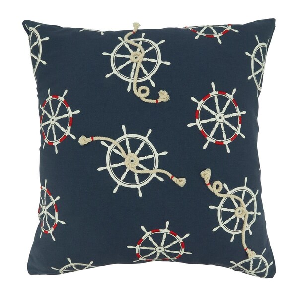 Rlm Distribution 18 in. Helm & Rope Applique Throw Pillow with Poly Filling - HO3200112