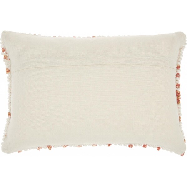 Homeroots 14 x 20 in. Peach Dotted Lumbar Pillow - 386217