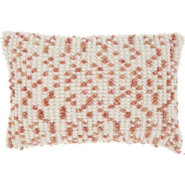 Homeroots 14 x 20 in. Peach Dotted Lumbar Pillow - 386217