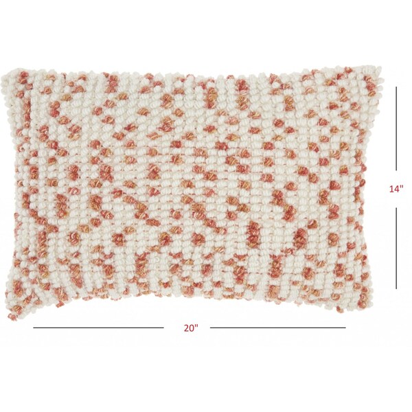 Homeroots 14 x 20 in. Peach Dotted Lumbar Pillow - 386217
