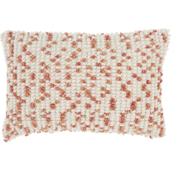 Homeroots 14 x 20 in. Peach Dotted Lumbar Pillow - 386217