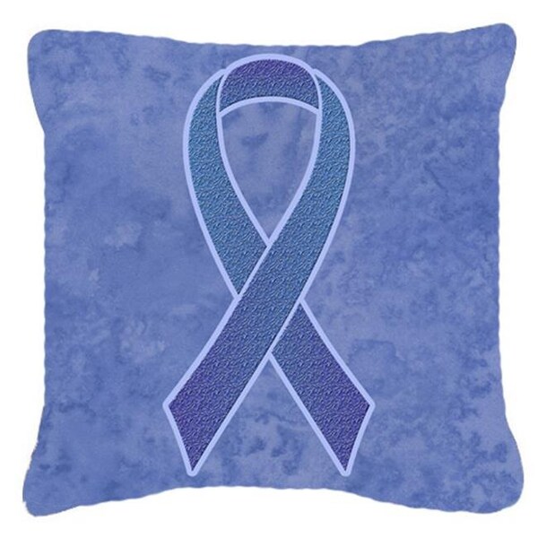Carolines Treasures Carolines Treasures AN1208PW1414 14 x 14 In. Periwinkle Blue Ribbon Esophageal and Stomach Cancer Awareness Fabric Decorative Pillow - AN1208PW1414