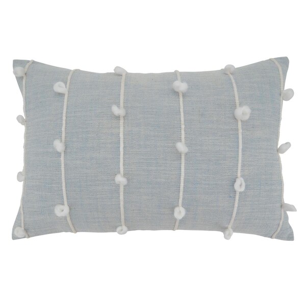 Rlm Distribution SARO  16 x 24 in. Oblong Light Blue Knotted Line Design Pillow Cover - HO2658403