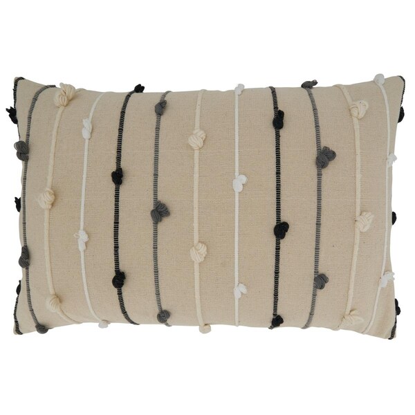 Rlm Distribution 16 x 24 in. Knotted Oblong Pillow Cover Black & White - HO2658765
