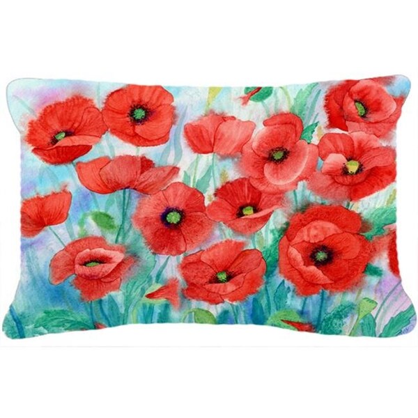 Carolines Treasures Carolines Treasures IBD0258PW1216 Poppies Fabric Decorative Pillow - IBD0258PW1216