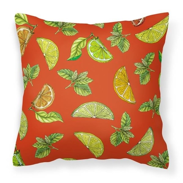 Carolines Treasures Carolines Treasures BB5205PW1414 Lemons Limes & Orange Fabric Decorative Pillow - 14 x 3 x 14 in. - BB5205PW1414