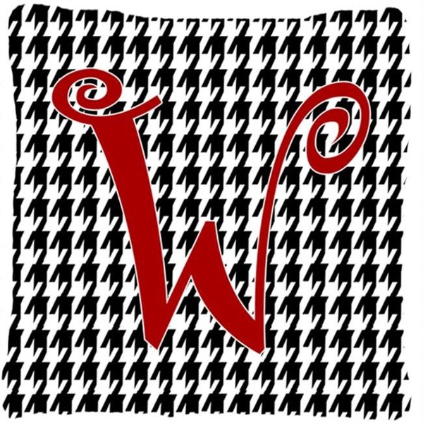 Carolines Treasures Carolines Treasures CJ1035-WPW1414 14 x 14 in. Monogram Initial W Houndstooth Black Fabric Decorative Pillow - CJ1035-WPW1414