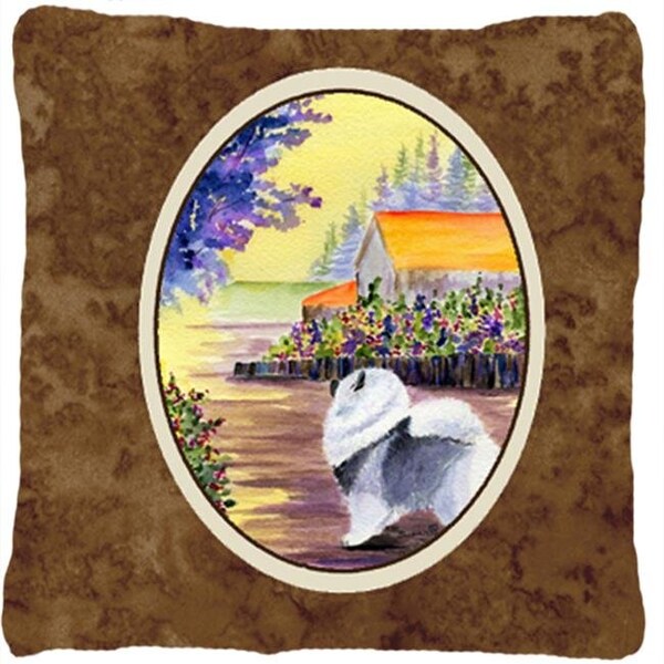Carolines Treasures Carolines Treasures SS8452PW1414 Keeshond Indoor & Outdoor Decorative Fabric Pillow - 14 x 14 in. - SS8452PW1414