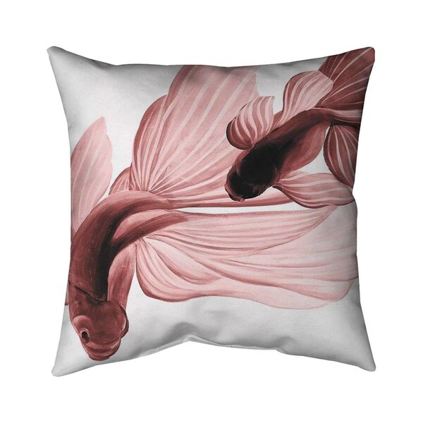 Begin Home Decor 26 x 26 in. Red Betta Fish-Double Sided Print Indoor Pillow - 5541-2626-AN177-1