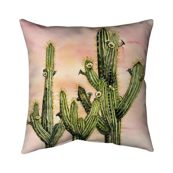 Begin Home Decor 26 x 26 in. Weberocereus Cactus-Double Sided Print Indoor Pillow - 5541-2626-FL360