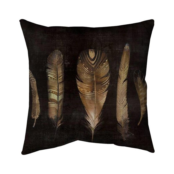 Fondo 26 x 26 in. Brown Feather Set-Double Sided Print Indoor Pillow - FO2775166