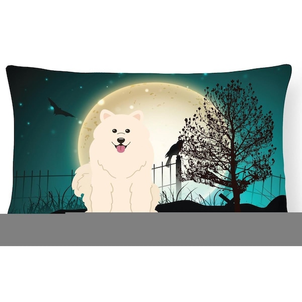Carolines Treasures Halloween Scary Samoyed Canvas Fabric Decorative Pillow - BB2220PW1216