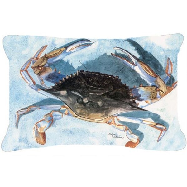Carolines Treasures Carolines Treasures 8055PW1216 Crab Indoor & Outdoor Fabric Decorative Pillow - 8055PW1216
