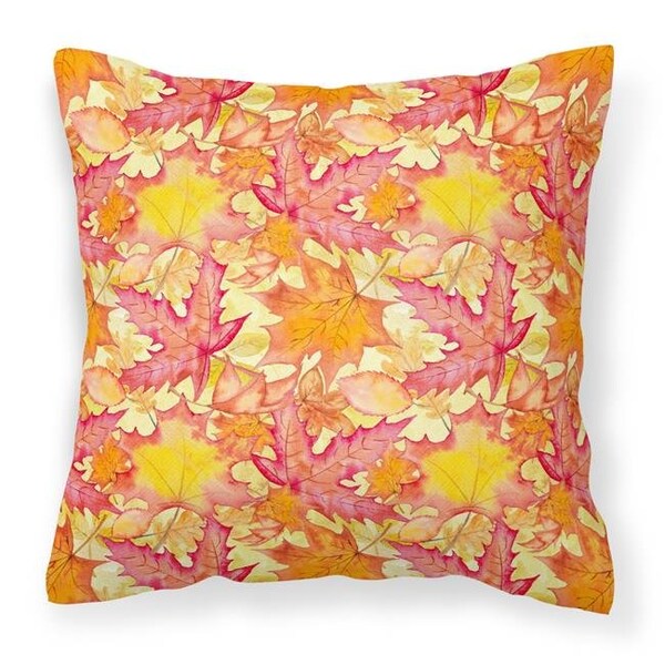 Carolines Treasures Carolines Treasures BB7498PW1414 Fall Leaves Watercolor Red Fabric Decorative Pillow; 14 x 14 in. - BB7498PW1414