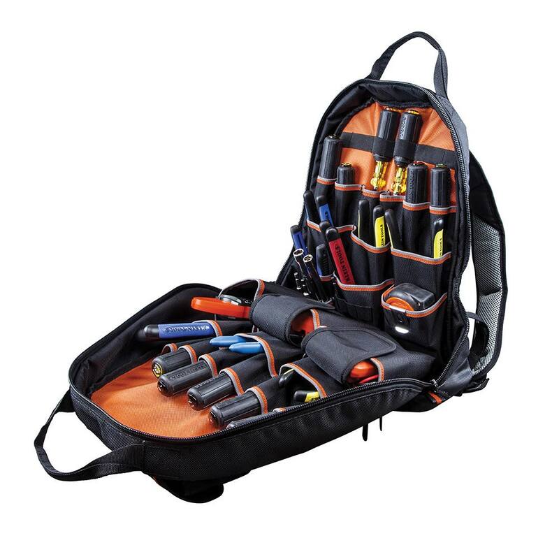 Klein Tools Tradesman Pro 17.5 in. Tool Gear Back Pack with 7-Piece Assorted Screwdriver Set - M2O41538KIT